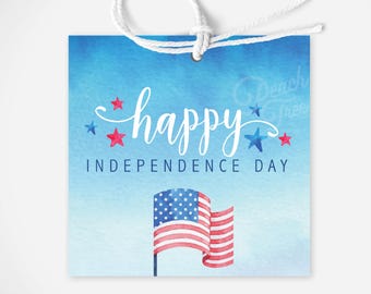 4TH of July Printable Gift Tags, Fourth of July Party Favor, Thank You Tag, Happy 4th of July Tags, Editable Template, Digital Download