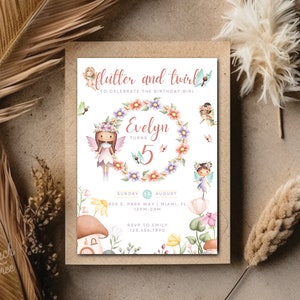 Editable Fairy Birthday Invitation Whimsical Enchanted Pixie Fairy Party Magical Floral Fairy Princess Party Instant Download Editable