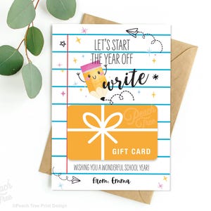 Teacher Gift Card Holder, Back to School Teacher Gift Card, Teacher Appreciation Gift, First Day School Gift Card Holder, Editable Template
