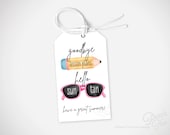 End of Year Gift Tag, Printable End of Year Teacher Gift, Goodbye Lesson Plans Hello Sun Tan, Teacher Appreciation Tag, Last Day School Gift