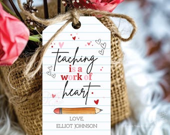 Valentine Teacher Gift, Teacher Gift Tag, Printable Valentine's Day Tag, Editable Valentine's Day Tag, Printable Valentine Cards
