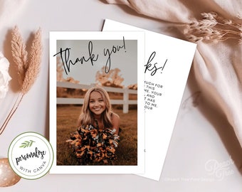 Graduation Thank You Card Canva Template, High School Canva Card, Graduation Card, Thank You Card