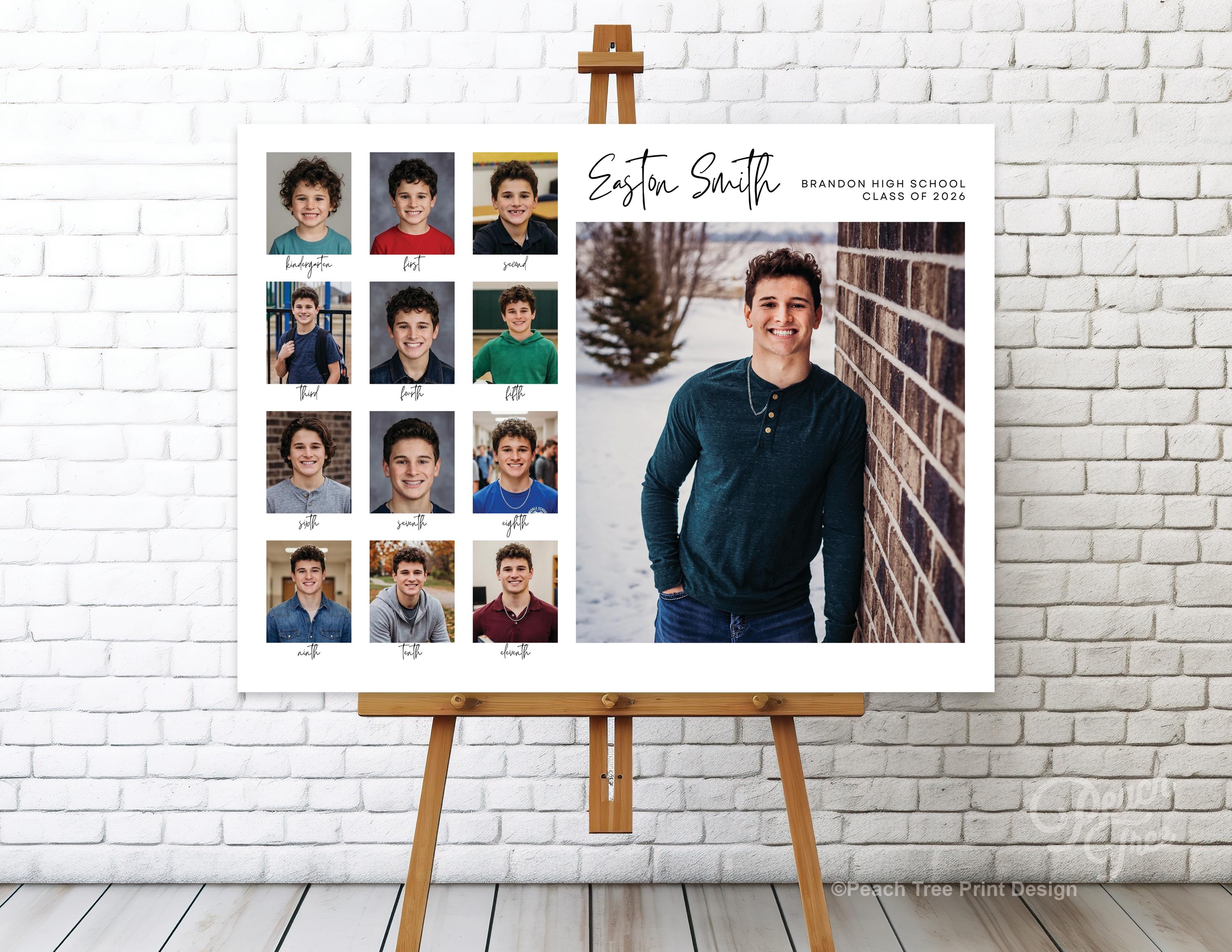 Grad Picture Collage Graduation Party Photo Collage, Graduation Photo Board, K-12 Grade ...