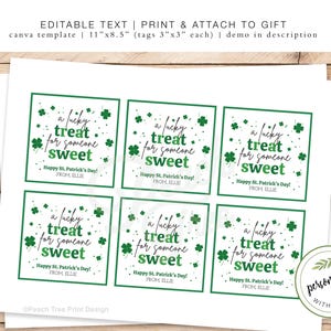 Printable St. Patrick's Day Tags, Lucky Treat for Someone Sweet ...