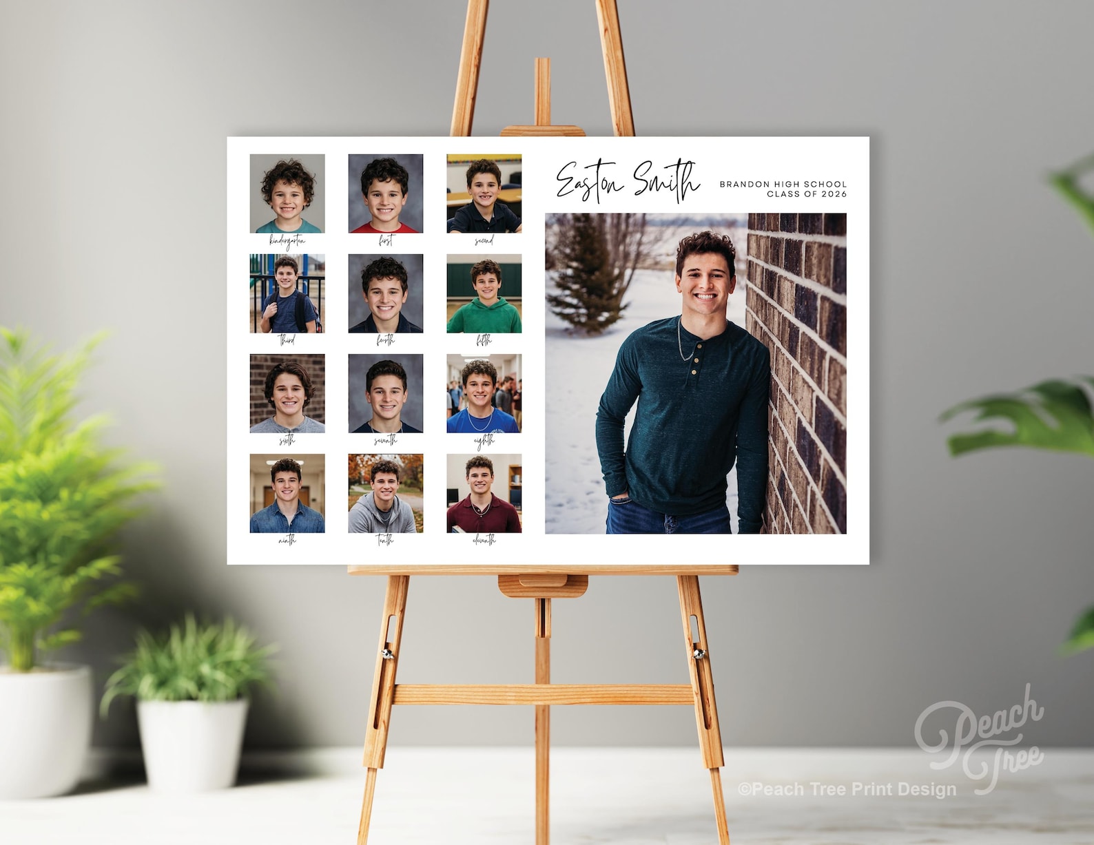 Grad Picture Collage Graduation Party Photo Collage, Graduation Photo Board, K-12 Grade ...