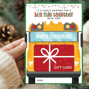 Busfahrer Weihnachtskarte, Danke Busfahrer, Geschenk Kartenhalter, Frohe Feiertage, Frohe Weihnachten, Busfahrer Karte