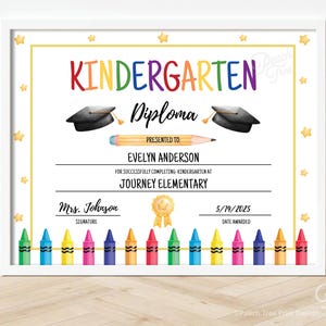 Bearbeitbares Kindergarten-Zertifikat, Kindergarten-Diplom, Kindergarten-Abschluss-Diplom, Kindergarten-Abschluss-Bundle