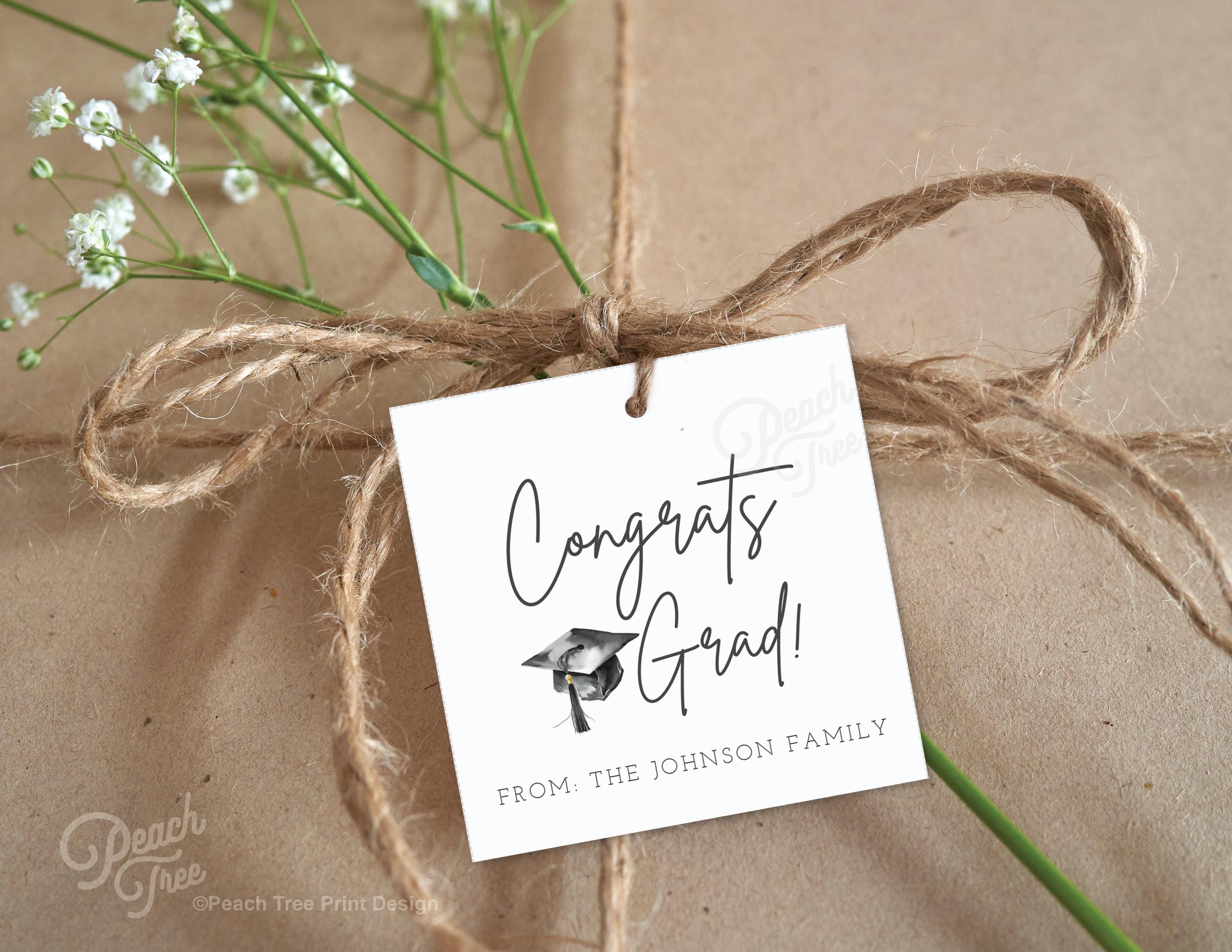 Graduation Gift Tag Digital, Grad Gift Tags Printable, Congrats Grad ...