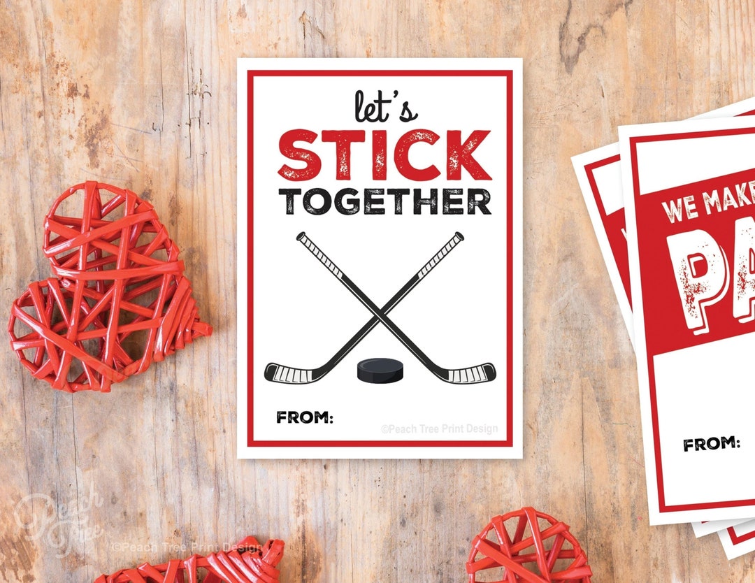 Hockey Valentines Cards Printable Hockey Valentines for Class Kids