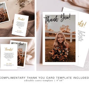 Modern Graduation Invitation Senior, Minimalist Invitation Template Graduation, Graduation Party Invite, Multiple Photo Graduation Card image 6