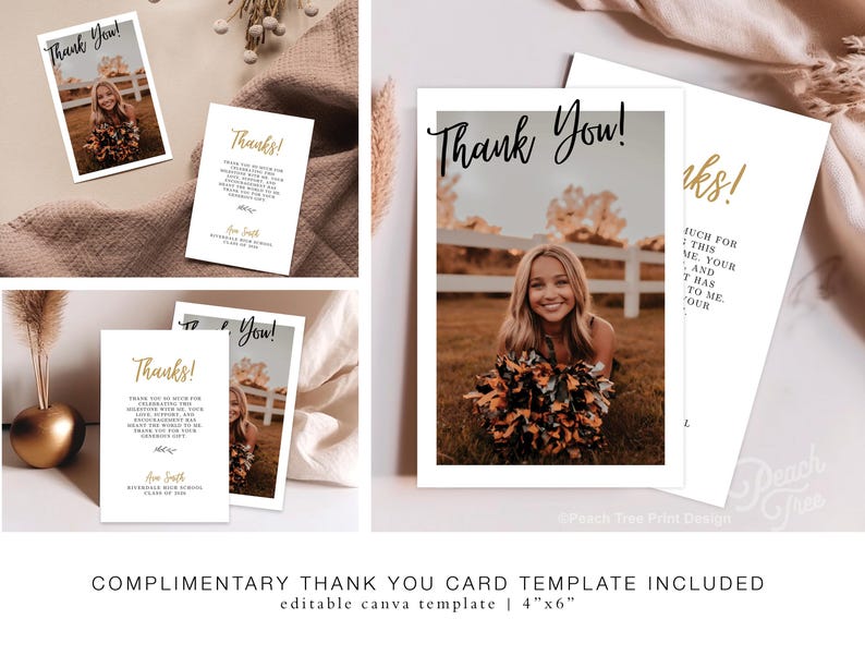 Modern Graduation Invitation Senior, Minimalist Invitation Template Graduation, Graduation Party Invite, Multiple Photo Graduation Card image 6