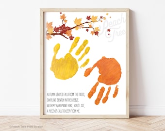 Fall Handprint Craft, Preschool Crafts, Autumn Crafts Kids, Toddler Fall Craft, Printable Keepsake, Handprint Poem, Kids Handprint Art