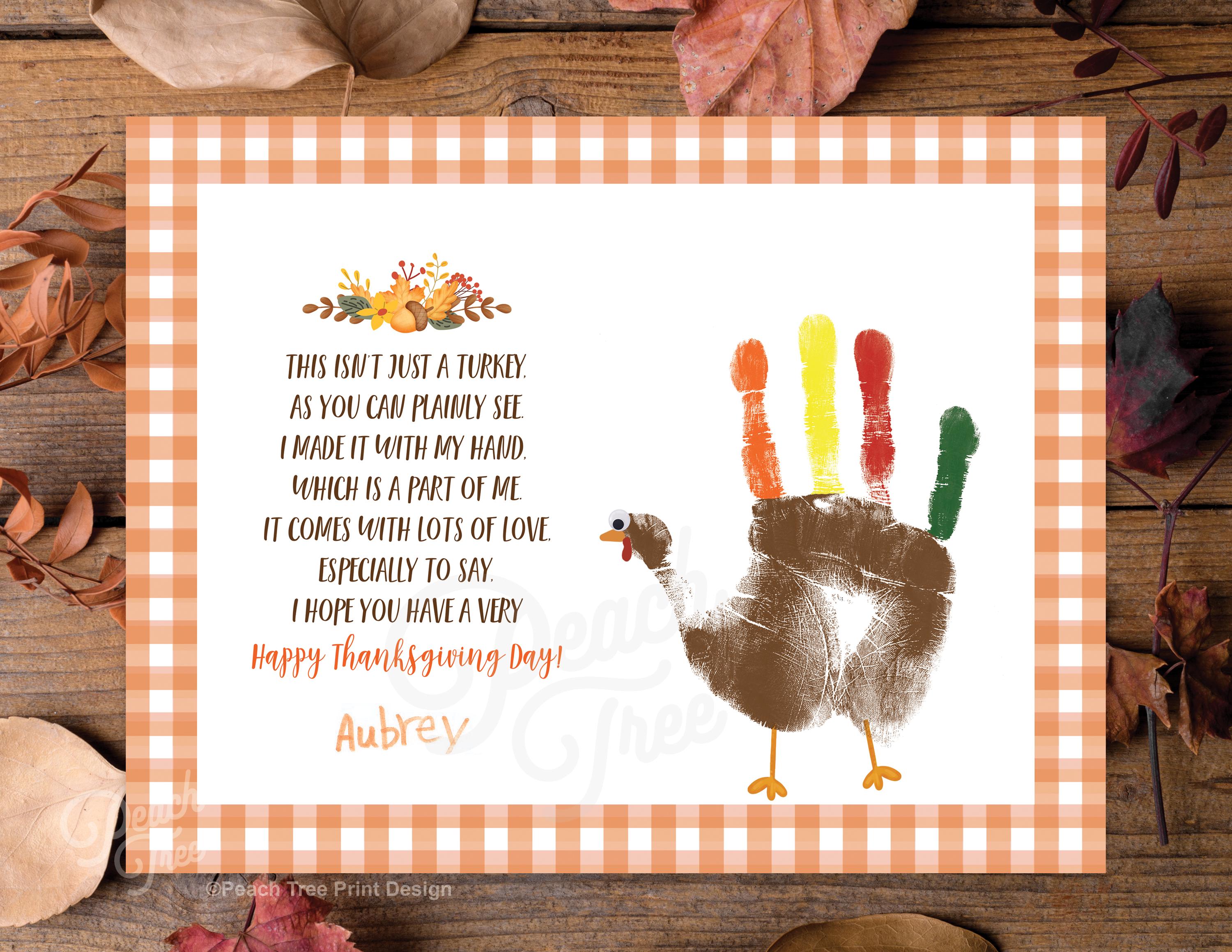 thanksgiving handprint placemat, turkey handprint art, turkey