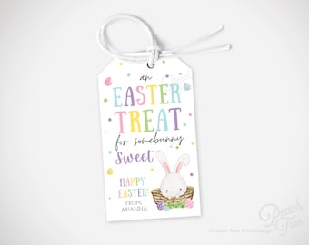 Easter Gift Tags, Easter Printable Tags, Easter Party Favor, Easter Treats, Easter Tag Printable, Happy Easter, Canva Template, Easter Bunny