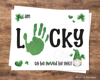 St. Patrick's Day Printable, St. Patrick's Day Handprint Craft, Clover Handprint Craft, St.Patrick's Preschool Activity, Shamrock Craft