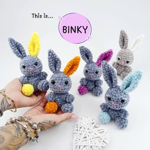 Mini Bunny Keychain Crochet Pattern PDF – Tiny Plush “Binky” • Beginner Amigurumi Rabbit, Instant Download