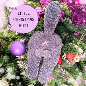 Funny Cat Butt Ornament Crochet Pattern PDF – “Little Butt Christmas” • Christmas Tree Decor, Instant Download