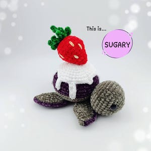 Cupcake Turtle Crochet Pattern PDF – “Sugary” Dessert Sea Turtle • Beginner Amigurumi, Instant Download