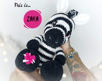 Crochet Zebra Pattern Download PDF Amigurumi Stuffed Animal Patterns for Beginners Zara Zebra Plushie Pattern in English