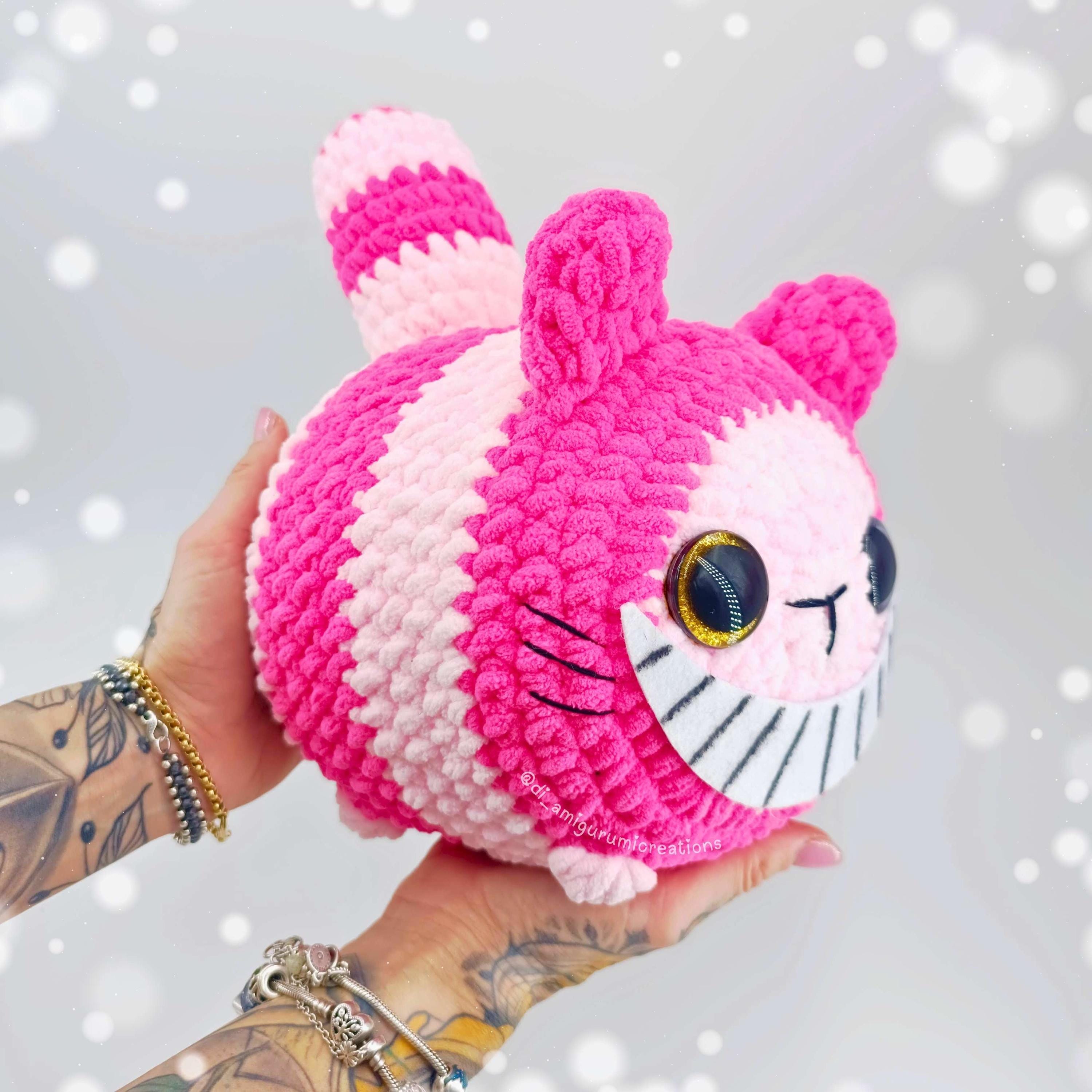 Stiped Cat Pattern Striped Pink Cat Crochet Pattern PDF – “stripey” Mischief-grin Kitty ...