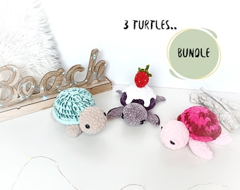 Crochet Turtle Pattern Download PDF Amigurumi Stuffed Animal Patterns for Beginners Bundle Turtle