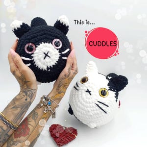 Patron de crochet pour chat (PDF) – Peluche épaisse « Câlins » • Kitty amigurumi pour débutant, téléchargement instantané