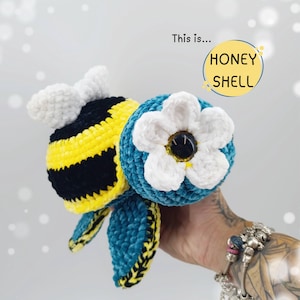 Bee Turtle Amigurumi Pattern PDF – Sea Turtle with Honeycomb Shell “BeeShell” • Beginner Crochet, Instant Download