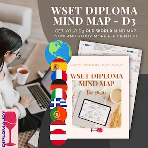 WSET Diploma D3 Old World Mind Map (visual theory summary) + Study Guide (PDF download)