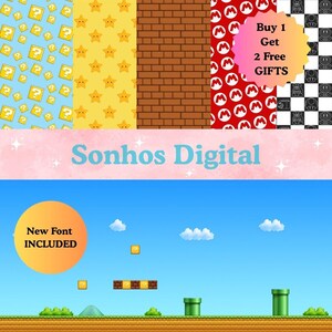Paquete de papel digital y clipart PNG con regalo gratis (LEA la descripción)