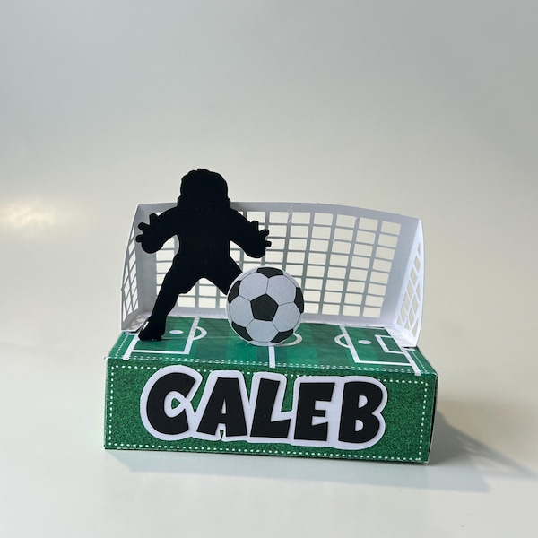 Cut File Box Template | soccer party favor Birthday Decoration (SVG PDF and STUDIO format)