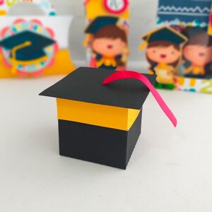 Plantilla para caja de birrete de graduación (archivo de corte SVG, PDF y Studio) (Lea la descripción)