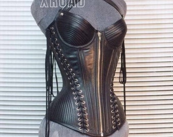 Women overbust Corset, Overbust leather corset, Black leather corset, Women overbust Corset, Lingerie Corset Dress, Black leather corset