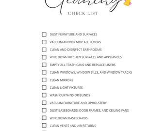 Cleaning Checklist - Etsy