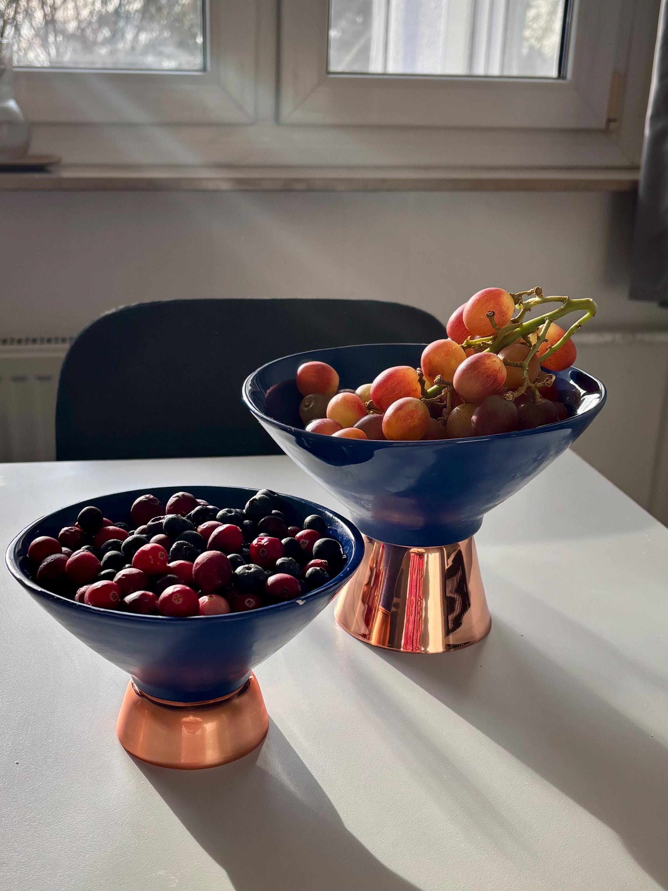 Obstschale Kupfer Cherish Home Obstschale Aus Kupfer – Edelstahl Mit Hammerschlag-Optik, Antik, 20x20x11 Cm – Für Küche & Wohnzimmer