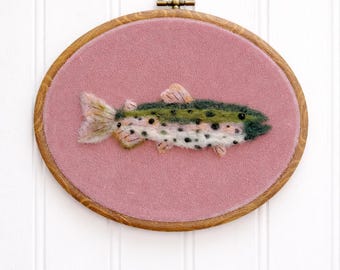 Personalized Rainbow Trout Nursery Decor, Fishing Baby Name Sign, Custom Lake House Wall Art, Fisherman Gift