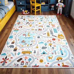Alfombra infantil City, alfombra de juegos Road, alfombra infantil ultra suave para guardería, alfombra infantil con estampado Road, alfombra infantil Farm, alfombra infantil para guardería, alfombra de juegos Metropolis