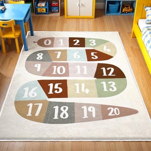 Zahlenlernen Kindermatte, Hopse-Kinderspielmatte, | Bester pädagogisch wertvoller Kinderteppich, rechteckige Kinderzimmerteppiche, bunte Aktivitätsteppiche