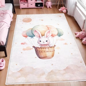 Gehäkelter Kinderteppich, Mädchenzimmerteppich, Waschbarer Teppich fürs Kinderzimmer, Kinderzimmerteppich