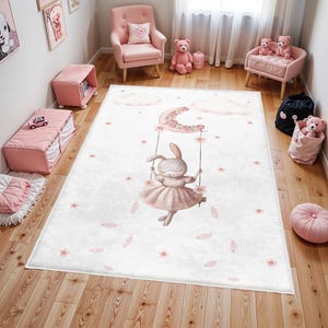 Gehäkelter Babyzimmerteppich, Waschbarer Teppich fürs Kinderzimmer, Kinderzimmerteppich