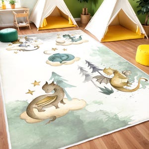 Drachen Teppich, Drachen Teppich, Spielzimmer Teppich, Spielzimmer Teppich, Baby Geschenk, Drachen Teppich, Kinderzimmer Teppich