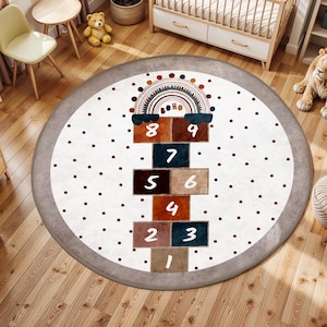 Hopscotch Kinderspieldecke, Lernnummer Kinder Ma, |Bester lernfähiger Kinderteppich, rechteckige Kinderzimmerteppiche, bunte Aktivitätsteppiche