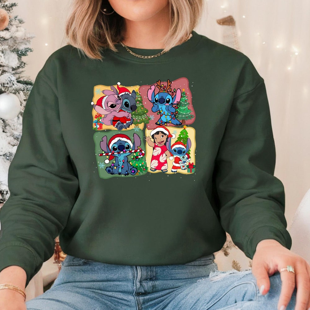 Lilo And Stitch Sweatshirt, Disney Christmas Sweatshirt, Lilo And Stitch Christmas, Disney Sweatshirts, Stitch Christmas, Disney Stitch