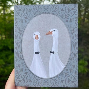 Carte victorienne d'oie | Mariage LGBTQ+ | Mariés | Anniversaire | Millésime rétro | Original fait main