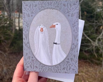 Carte victorienne d'oie | Mariage | Anniversaire | Millésime rétro | Original fait main