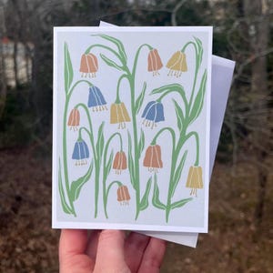 carte de correspondance florale | Printemps | Salutation | Merci | Correspondance | Toutes les occasions | Original fait main