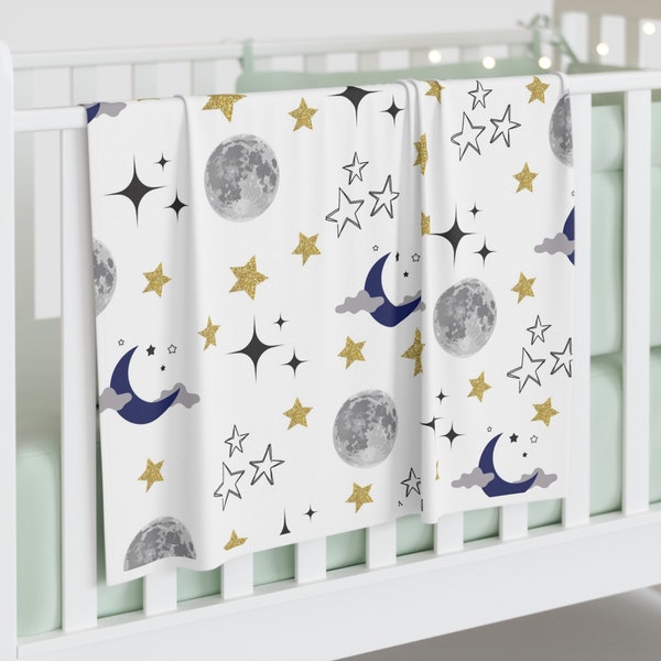 Moon swaddle blanket, swaddle blanket, moon blanket, baby blanket, baby moon blanket, star swaddle, baby star blanket