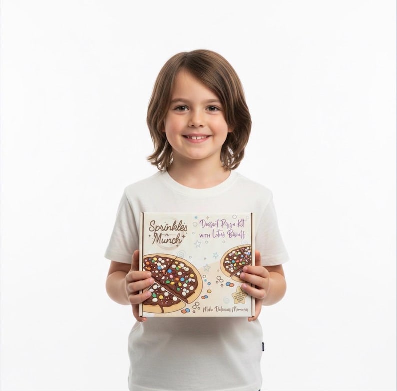 Kit de repostería para niños, kit para crear tu propia pizza de postre, cesta de regalo personalizada para buzón, kit de comida, cesta de regalo infantil, actividad culinaria DIY imagen 2