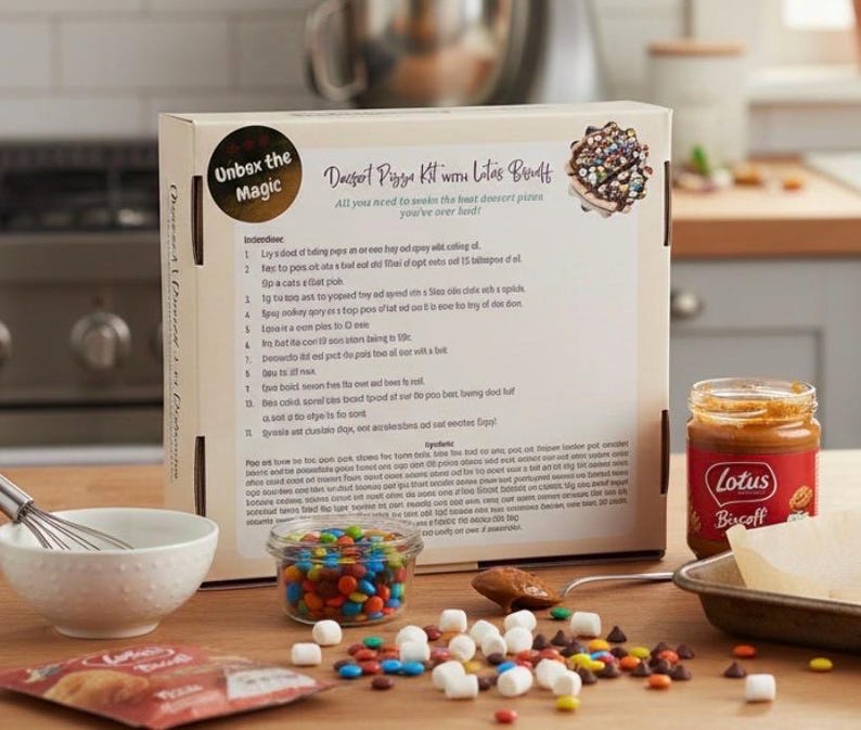 Kit de repostería para niños, kit para crear tu propia pizza de postre, cesta de regalo personalizada para buzón, kit de comida, cesta de regalo infantil, actividad culinaria DIY imagen 6