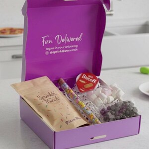 Kit de repostería para niños, kit para crear tu propia pizza de postre, cesta de regalo personalizada para buzón, kit de comida, cesta de regalo infantil, actividad culinaria DIY imagen 5