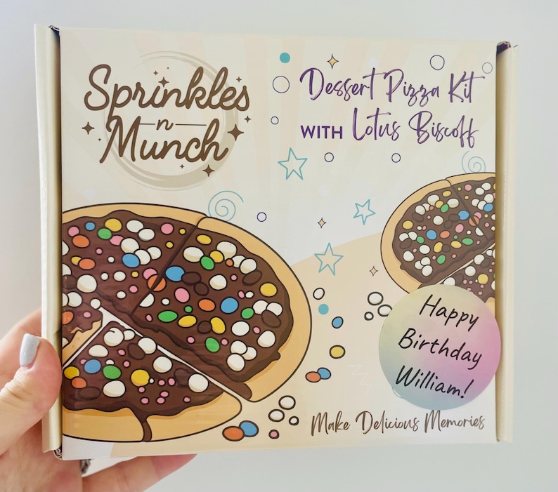 Kit de repostería para niños, kit para crear tu propia pizza de postre, cesta de regalo personalizada para buzón, kit de comida, cesta de regalo infantil, actividad culinaria DIY imagen 4